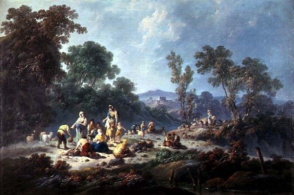 Erdős táj (olaj, vászon) alkotó: Jean Baptiste Pillement