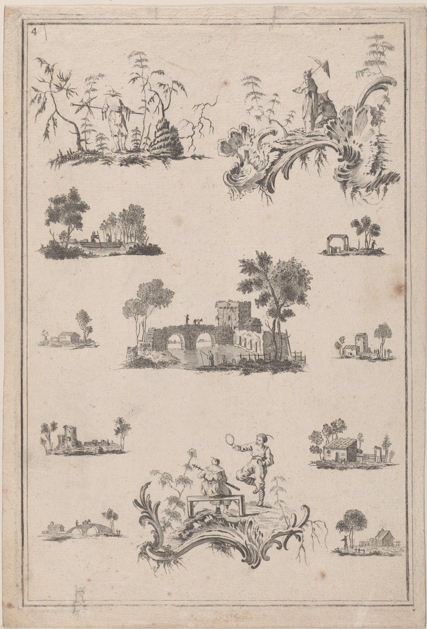 Chinoiserie Ornaments, kb. 1770. alkotó: Jean Baptiste Pillement