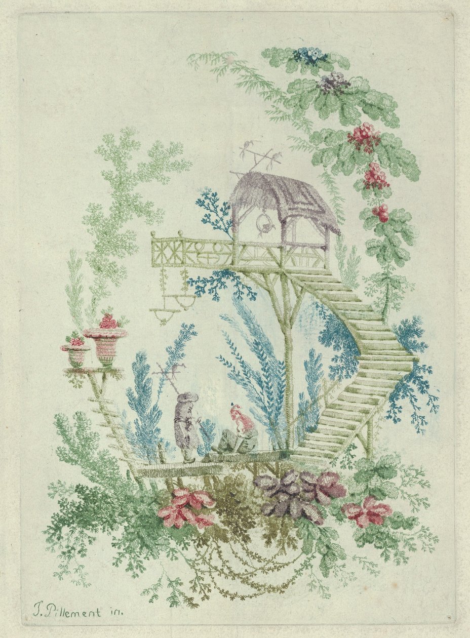 Chinoiserie a kínai rajzok új füzetcsomagjából, 1790-99. alkotó: Jean Baptiste Pillement
