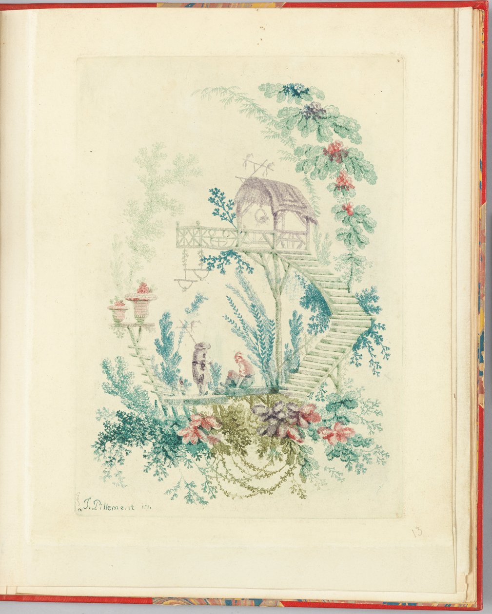 Díszítő design az új kínai notebook-készletből, tervezők és festők számára No.3, Inventes et dessines Jean Pillementtől. Anne Allen sírjai alkotó: Jean Baptiste Pillement