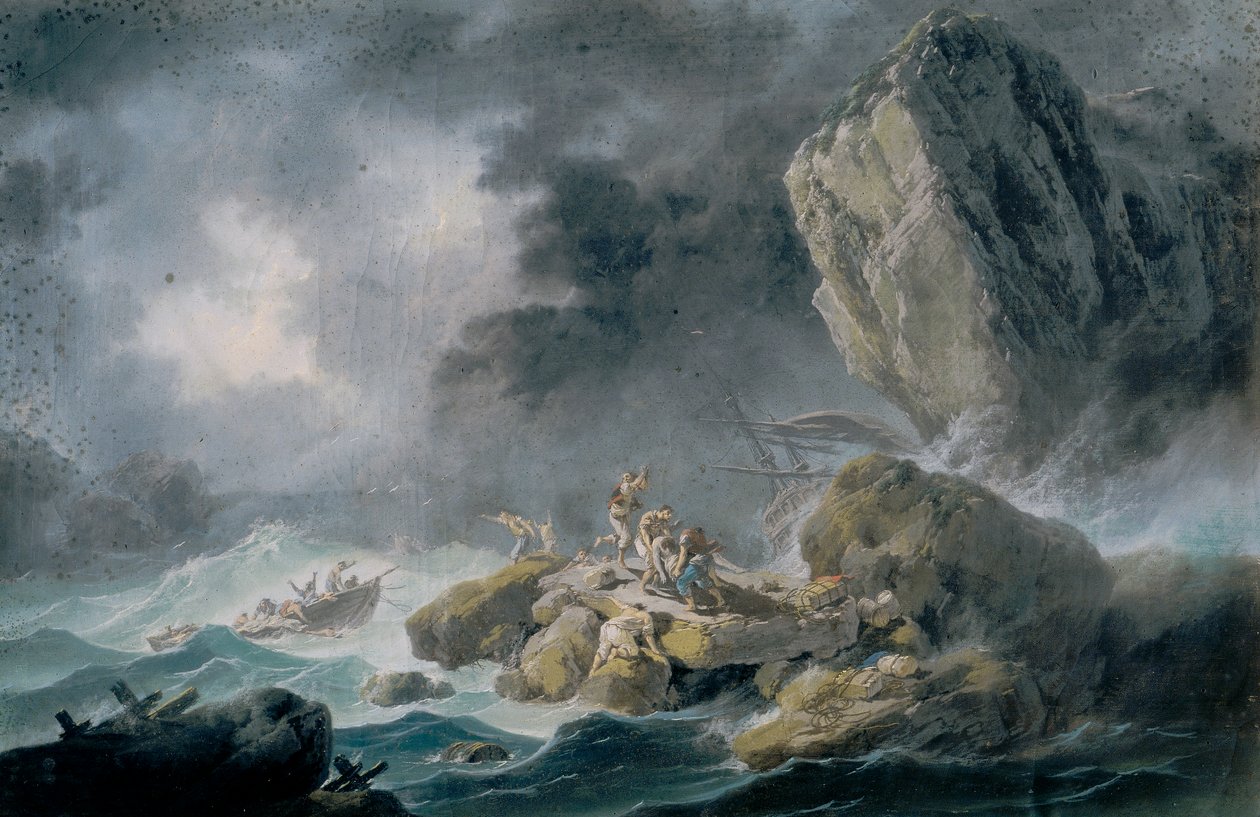 Vihar és hajótörések alkotó: Jean Baptiste Pillement