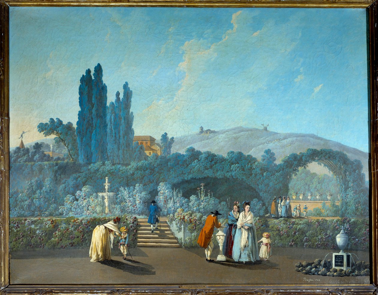 Kilátás a lisszaboni Benfica kertjére 1785-ben Jean Pillement (1728-1808) akvarellje 1785 Párizs, Dekoratív művészetek alkotó: Jean Baptiste Pillement