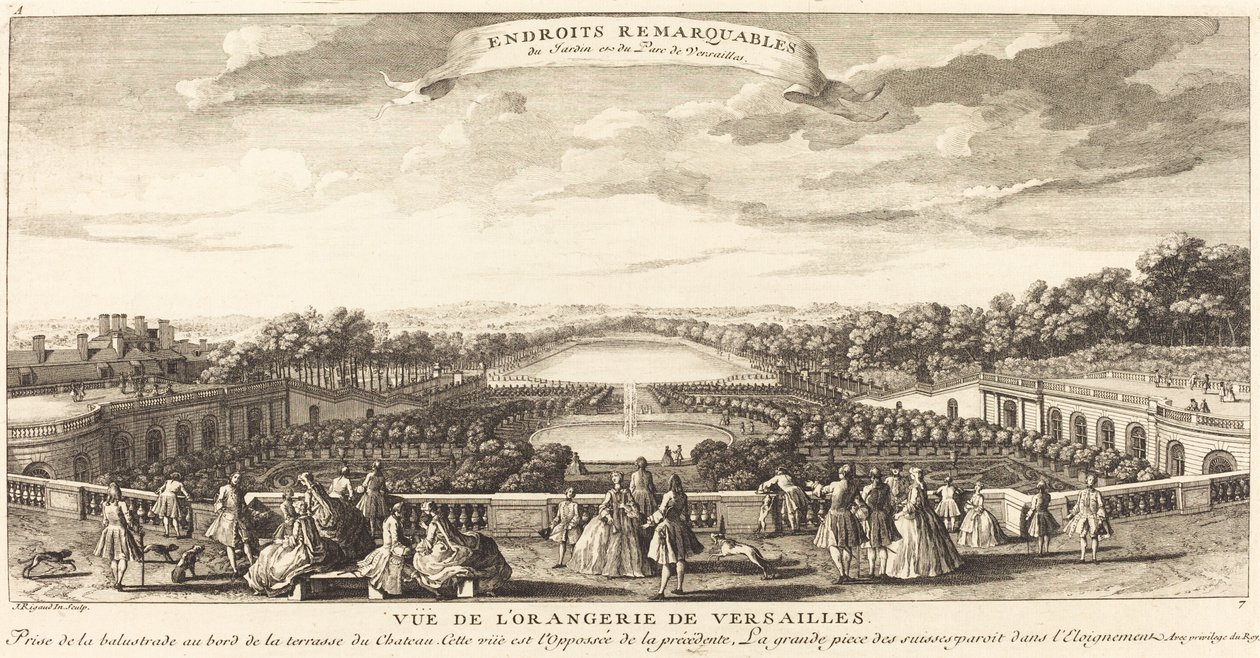 Kilátás a versailles-i narancsházra alkotó: Jean Baptiste Rigaud