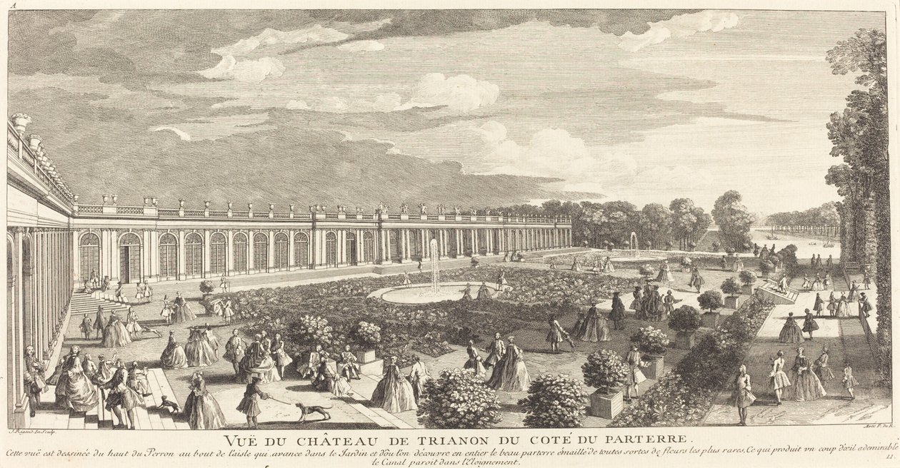 Kilátás a Chateau de Trianonra a Parterre oldaláról alkotó: Jean Baptiste Rigaud