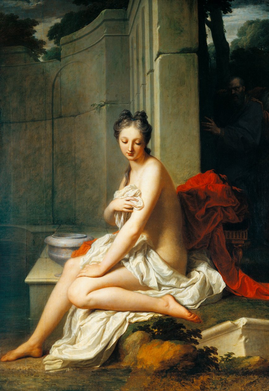 Susanna fürdő, Jean-Baptiste Santerre (1651-1717), olaj, vászon, 200x145 cm alkotó: Jean Baptiste Santerre