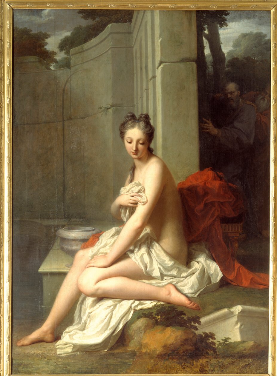 Suzanne au bain Jean Baptiste Santerre (1651-1717) festménye 18. század V. 2,05x1,45 m. alkotó: Jean Baptiste Santerre