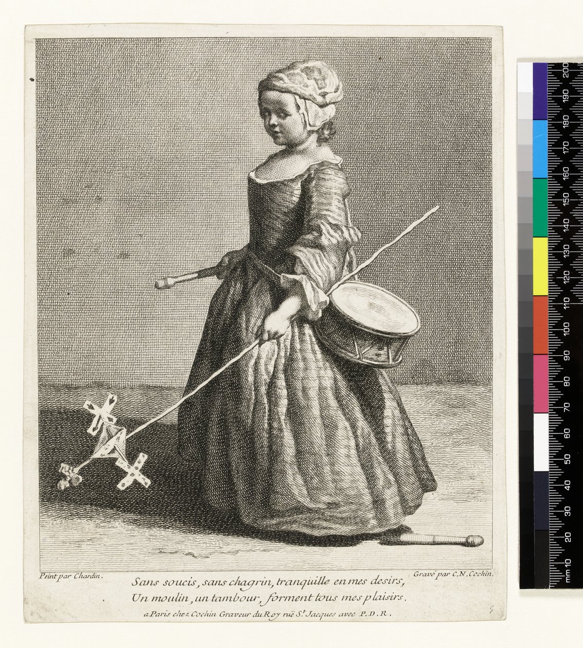 Az ifjú katona, metszett: Charles Nicolas Cochin I (1688-1754) 1738 (rézkarc és metszet) alkotó: Jean Baptiste Simeon (after) Chardin