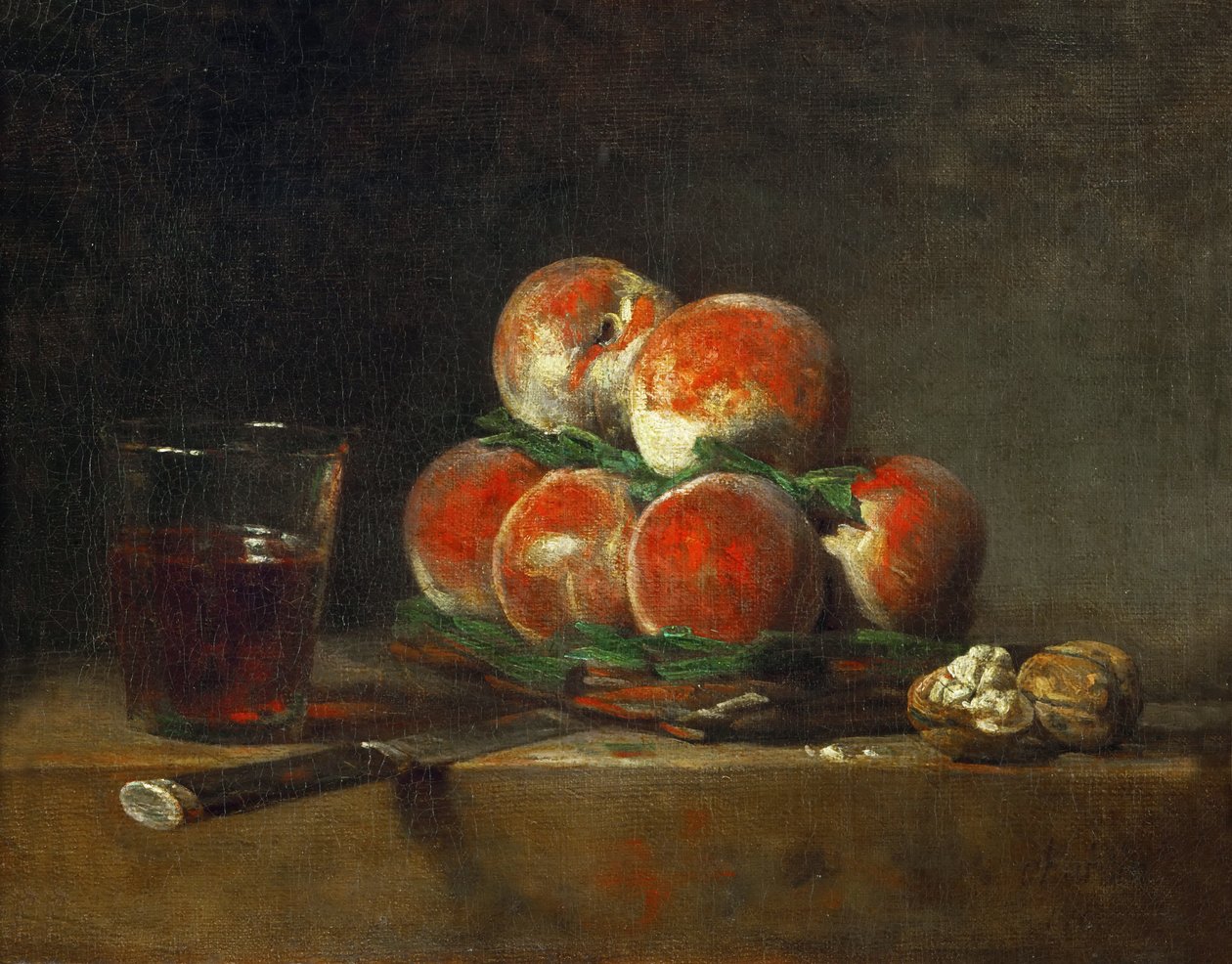 Őszibarack kosár alkotó: Jean Baptiste Simeon Chardin