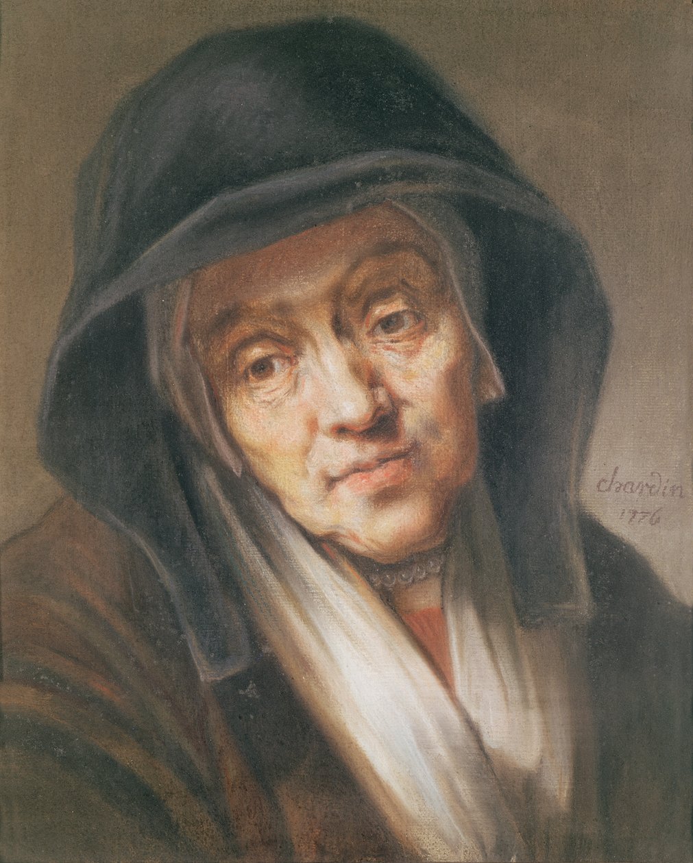 Rembrandt anyja portréjának másolata, 1776 (pasztell, papíron) alkotó: Jean Baptiste Simeon Chardin