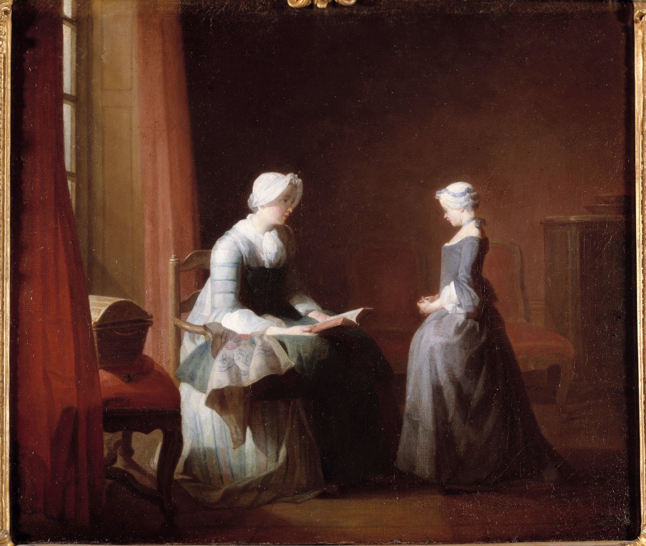 Jó oktatás. Jean Baptiste Simeon Chardin (1699-1779) festménye alkotó: Jean Baptiste Simeon Chardin