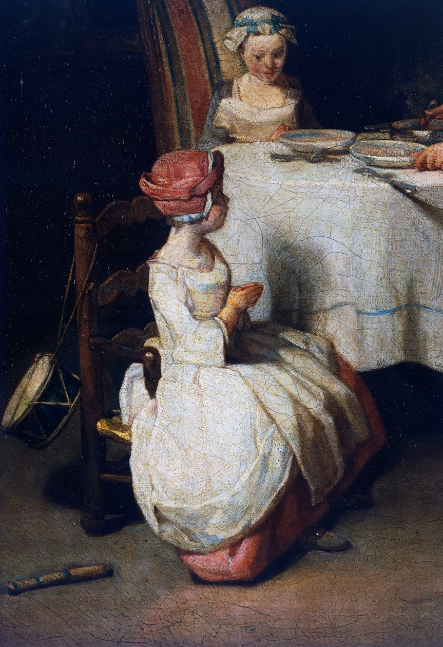 Le Benedicte, 1740 körül, részlet (olaj, vászon) alkotó: Jean Baptiste Simeon Chardin
