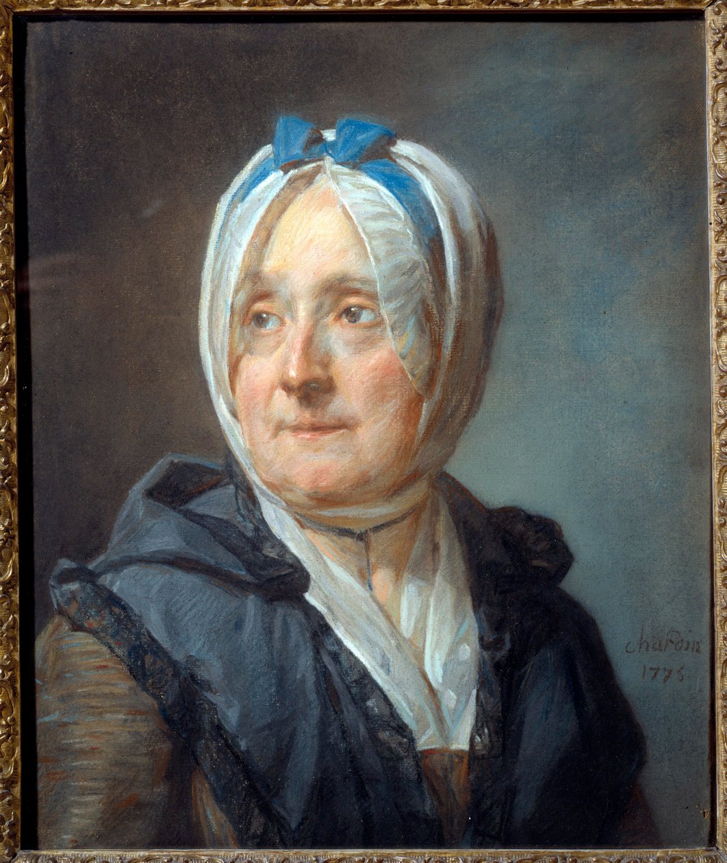 Madame Chardin nee Francoise Marguerite Pouget (1707-1791) portréja Jean Baptiste Simeon Chardin (1699-1779) pasztellfestménye 1775 V. 0,46x0,38 m - Madame Chardin portréja, születésű Francoise Marguerite Pouget (1707-1791). Jean Bapt pasztellfestménye alkotó: Jean Baptiste Simeon Chardin
