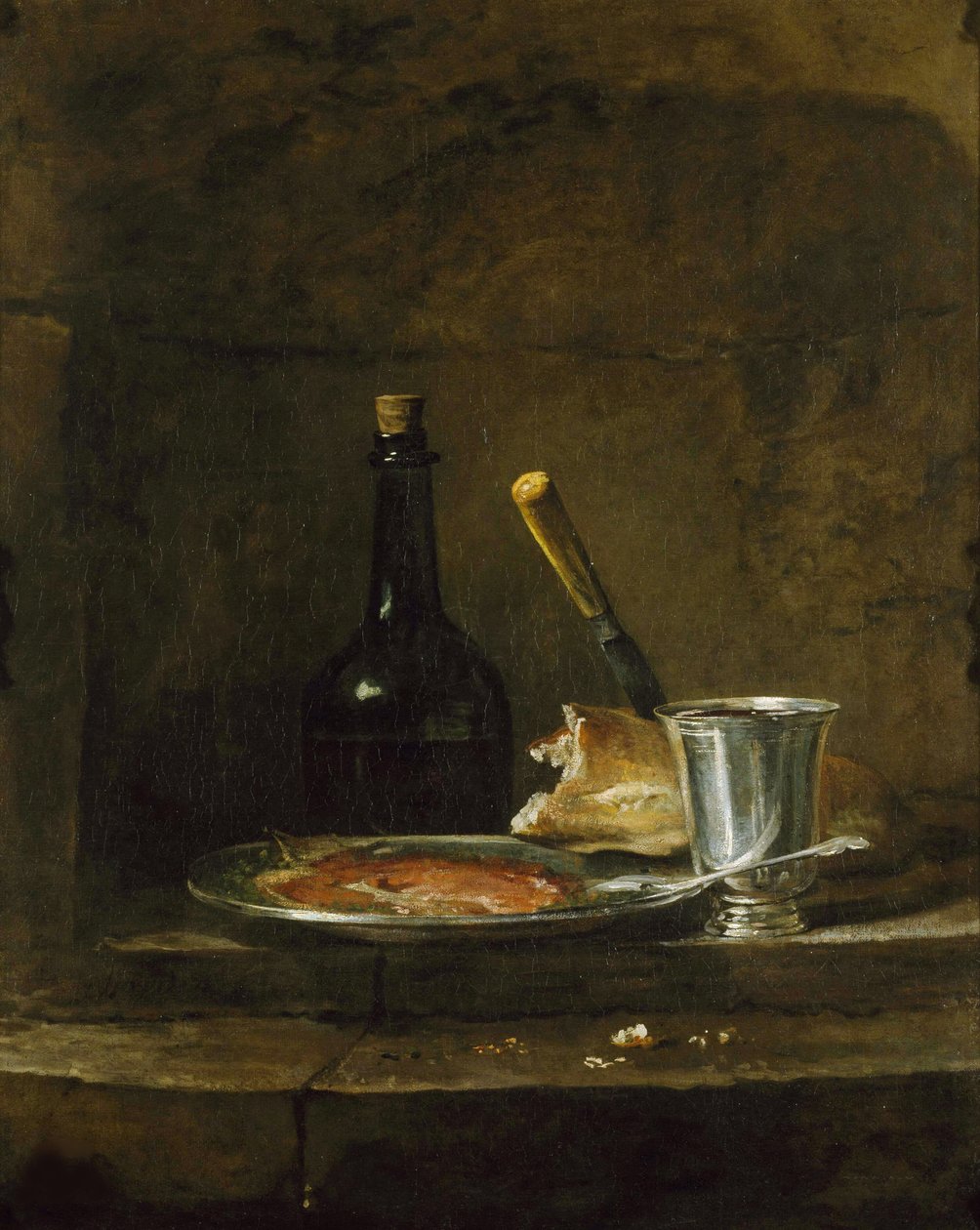 A reggeli elkészítése vagy az ezüst serleg 1728 előtt. alkotó: Jean Baptiste Simeon Chardin