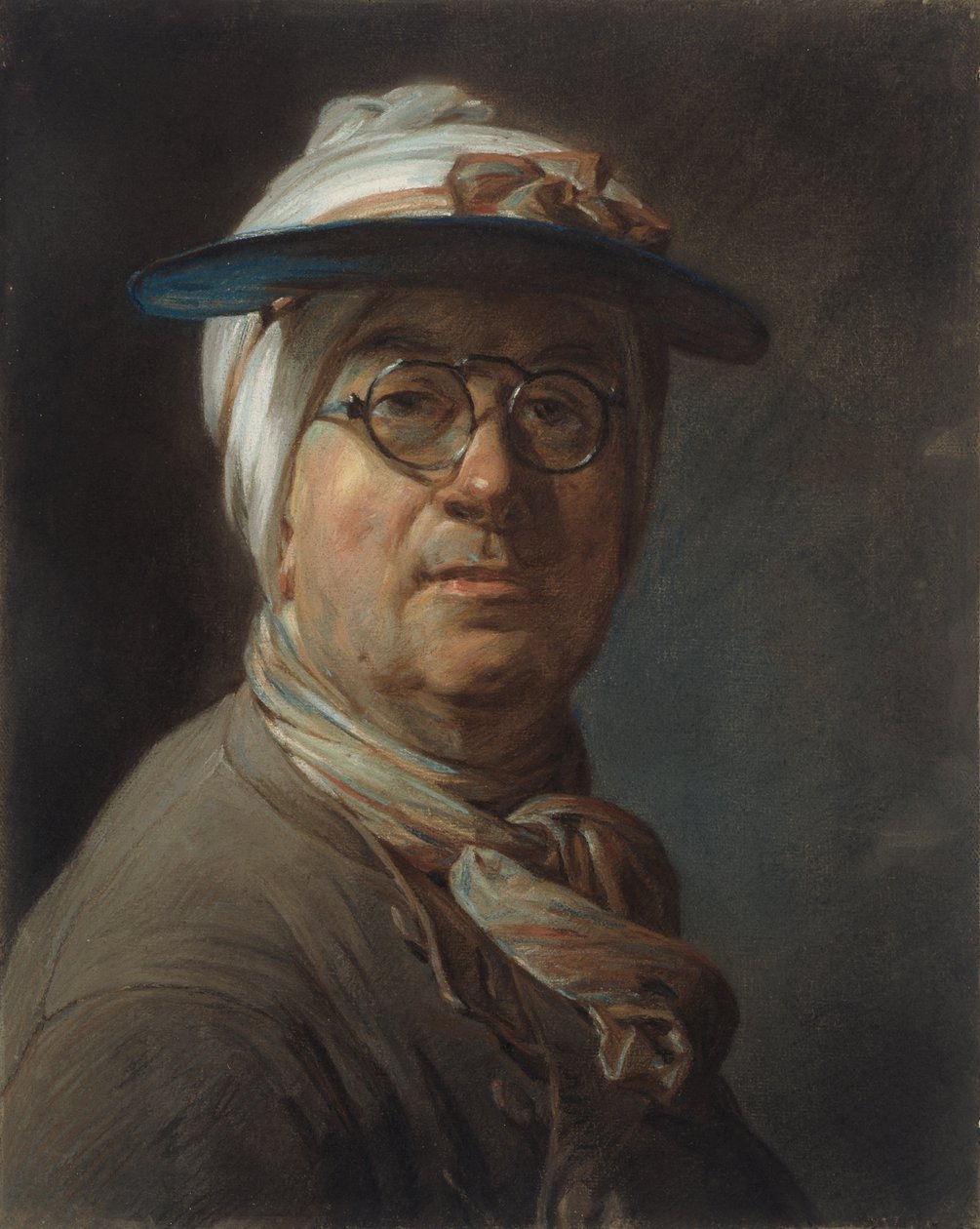 Önarckép napellenzővel alkotó: Jean Baptiste Simeon Chardin
