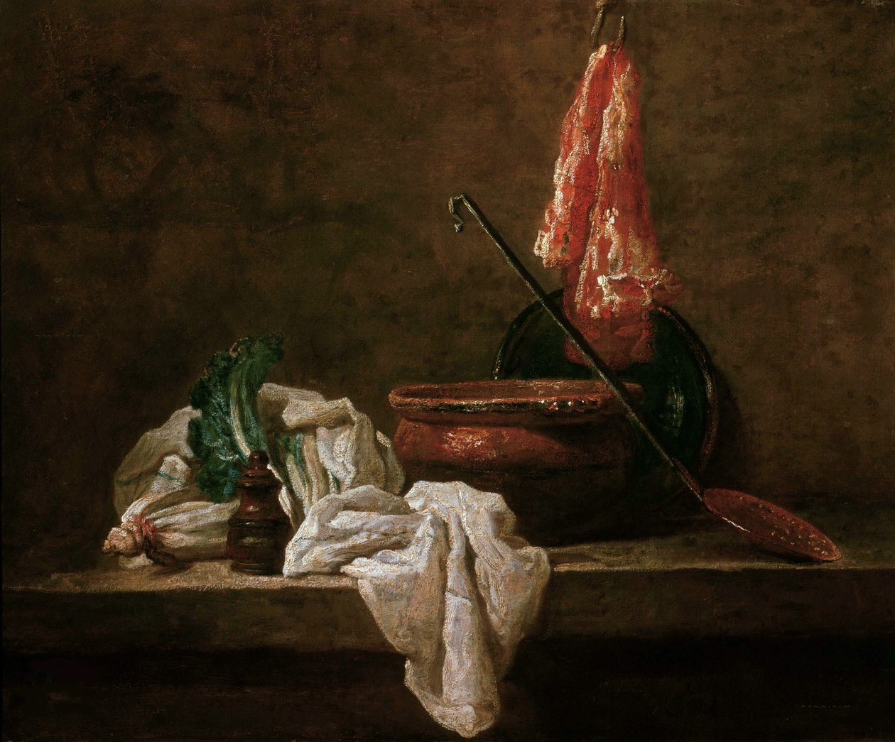 Csendélet zellergyökérrel, 1732. alkotó: Jean Baptiste Simeon Chardin