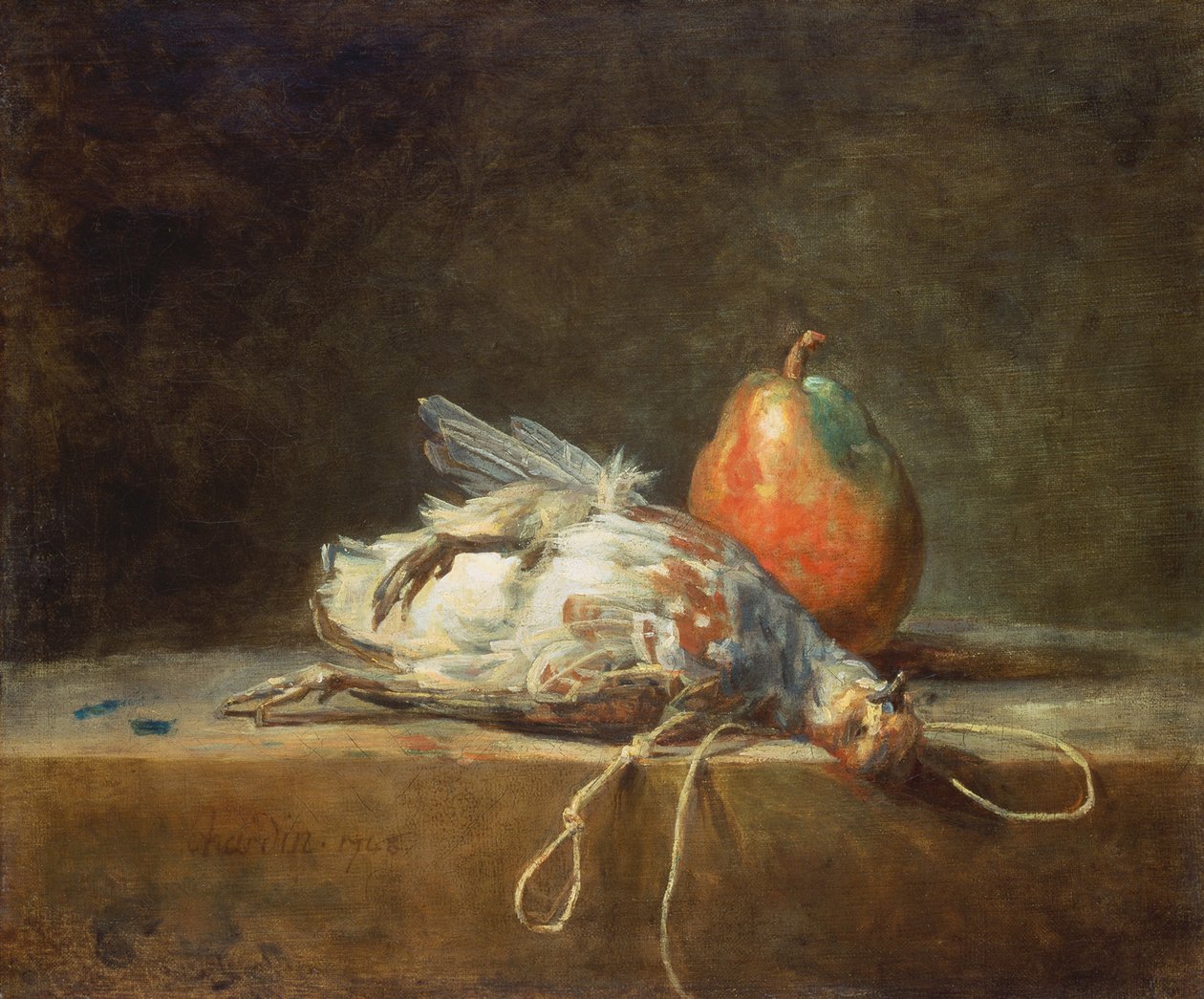 Csendélet fogoly és körtével, 1748 alkotó: Jean Baptiste Simeon Chardin