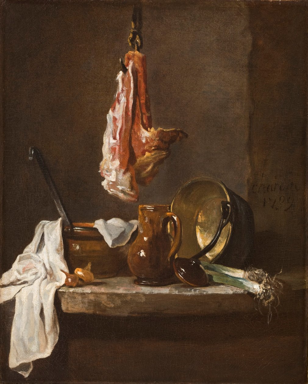 Csendélet marhabordával, 1739 alkotó: Jean Baptiste Simeon Chardin