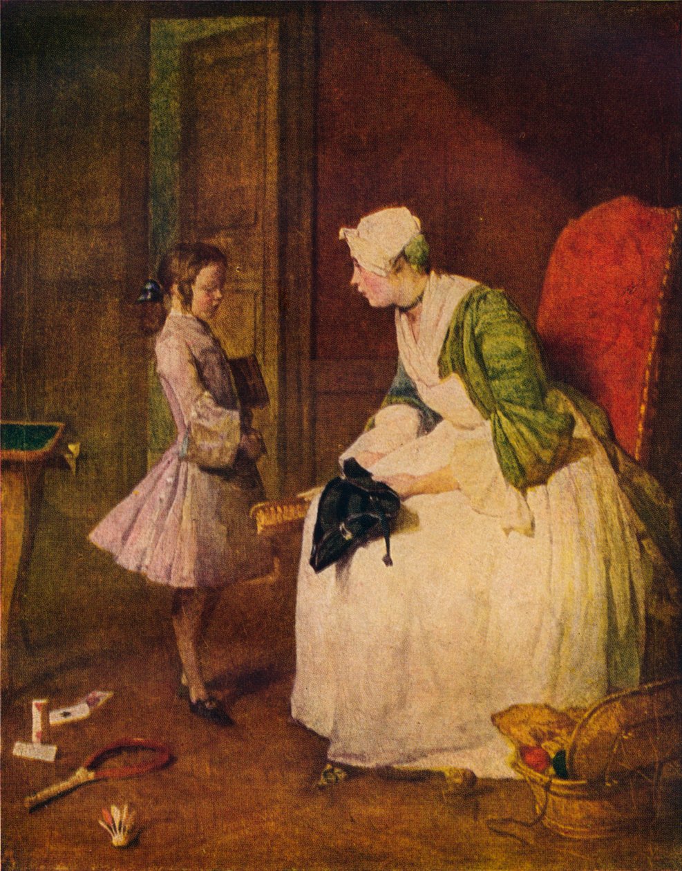Az intés, 18. század. alkotó: Jean Baptiste Simeon Chardin