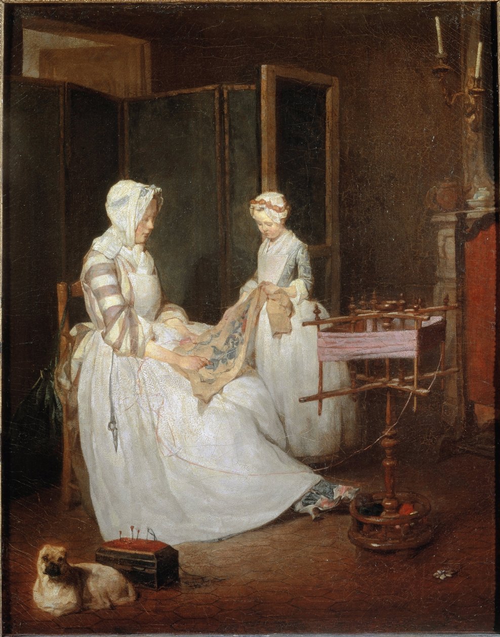 A szorgos anya, 1740 körül alkotó: Jean Baptiste Simeon Chardin
