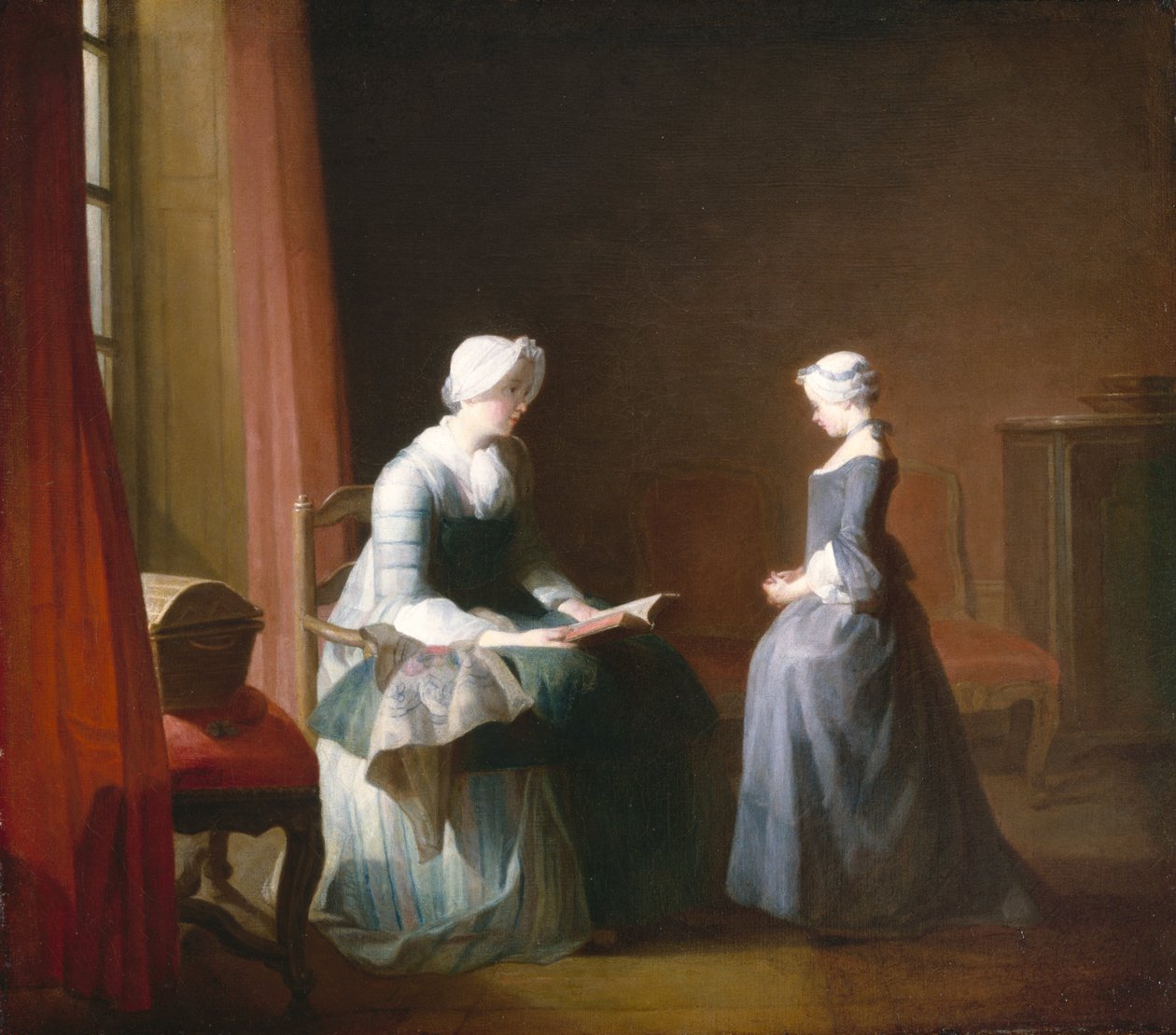 The Good Education, 1753 körül (olaj, vászon) alkotó: Jean Baptiste Simeon Chardin
