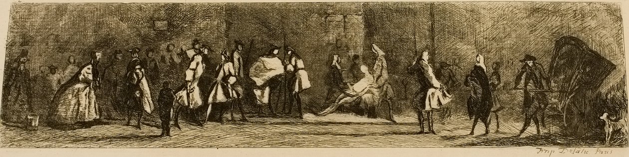 A sebész-borbély jele, Jules de Goncourt metszete alkotó: Jean Baptiste Simeon Chardin