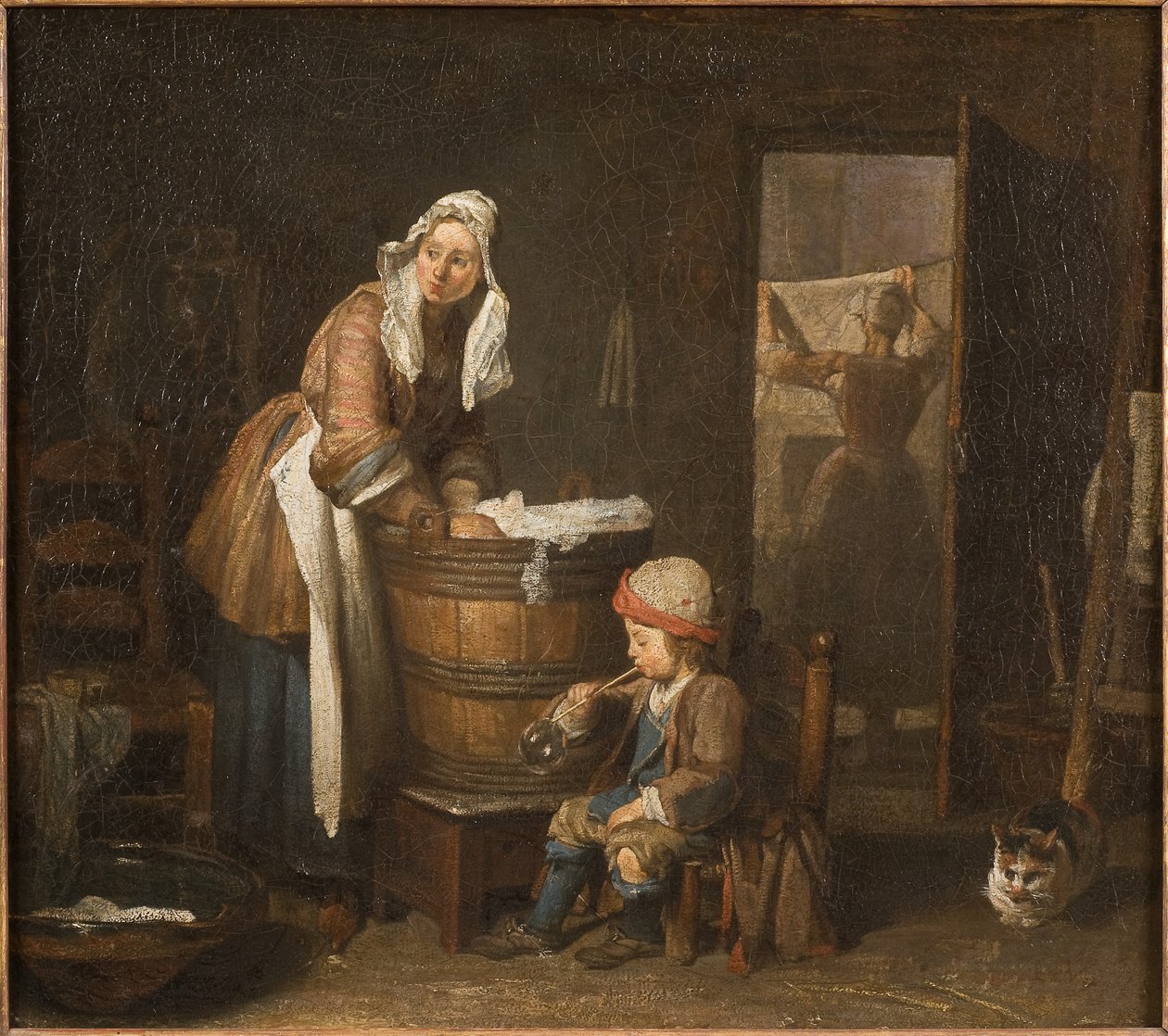 A mosónő (olaj, vászon) alkotó: Jean Baptiste Simeon Chardin