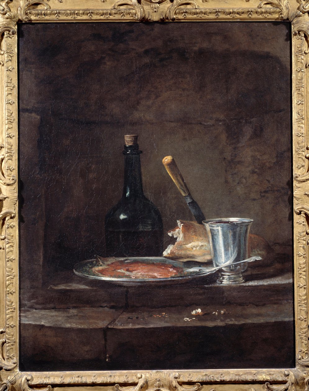 Az ebéd jelzője az ezüst poharat is mondja. Jean Baptiste Simeon Chardin (1699-1779) festménye alkotó: Jean Baptiste Simeon Chardin