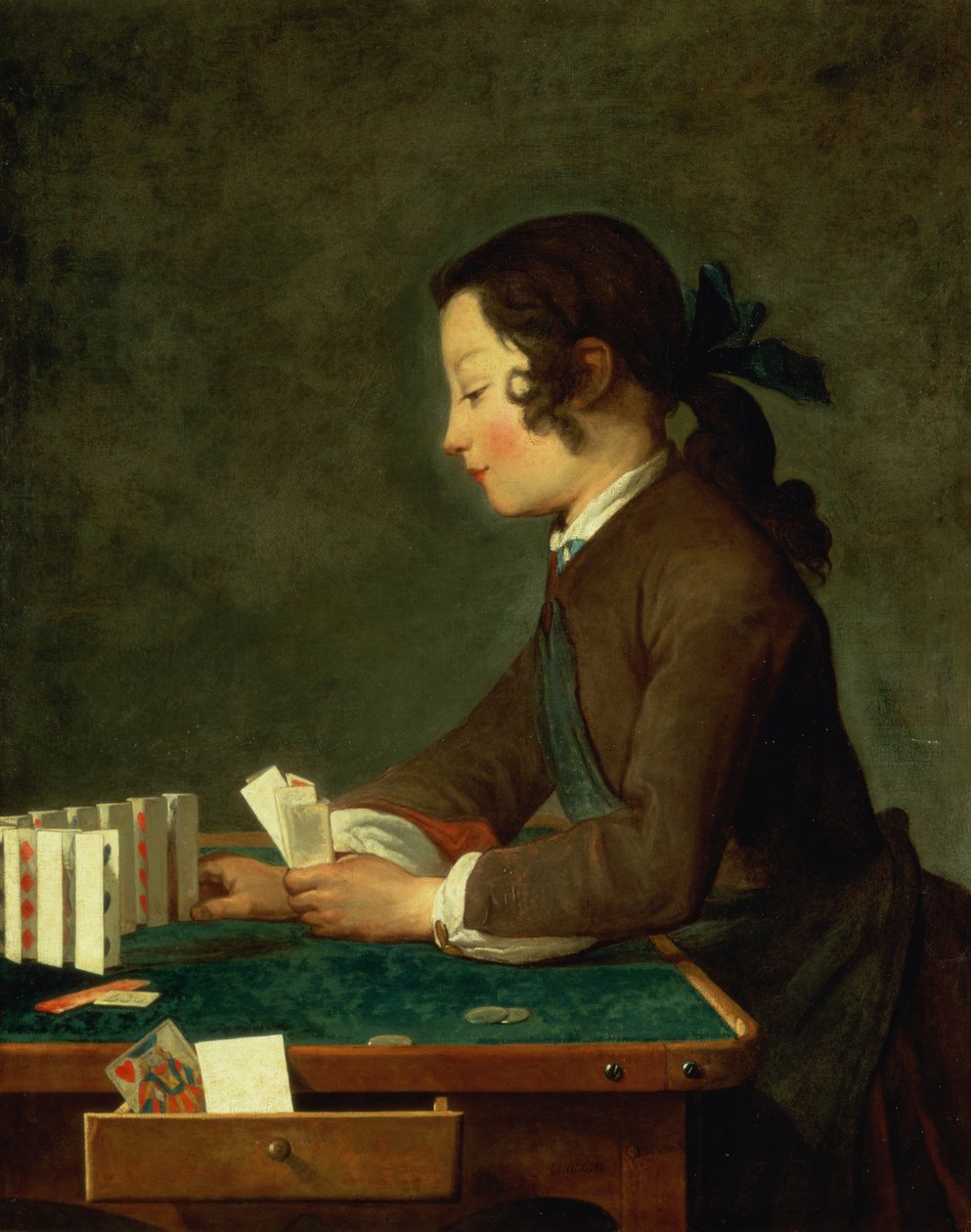 Fiatal fiú kártyázik alkotó: Jean Baptiste Simeon Chardin