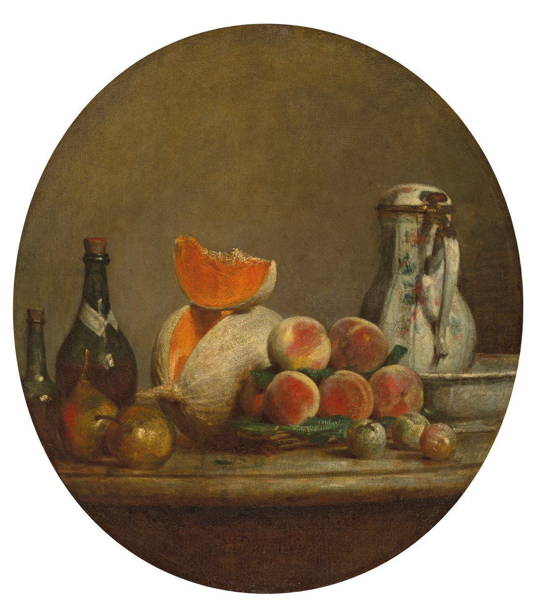 Franciául:  A felszeletelt dinnye alkotó: Jean Baptiste Simeon Chardin