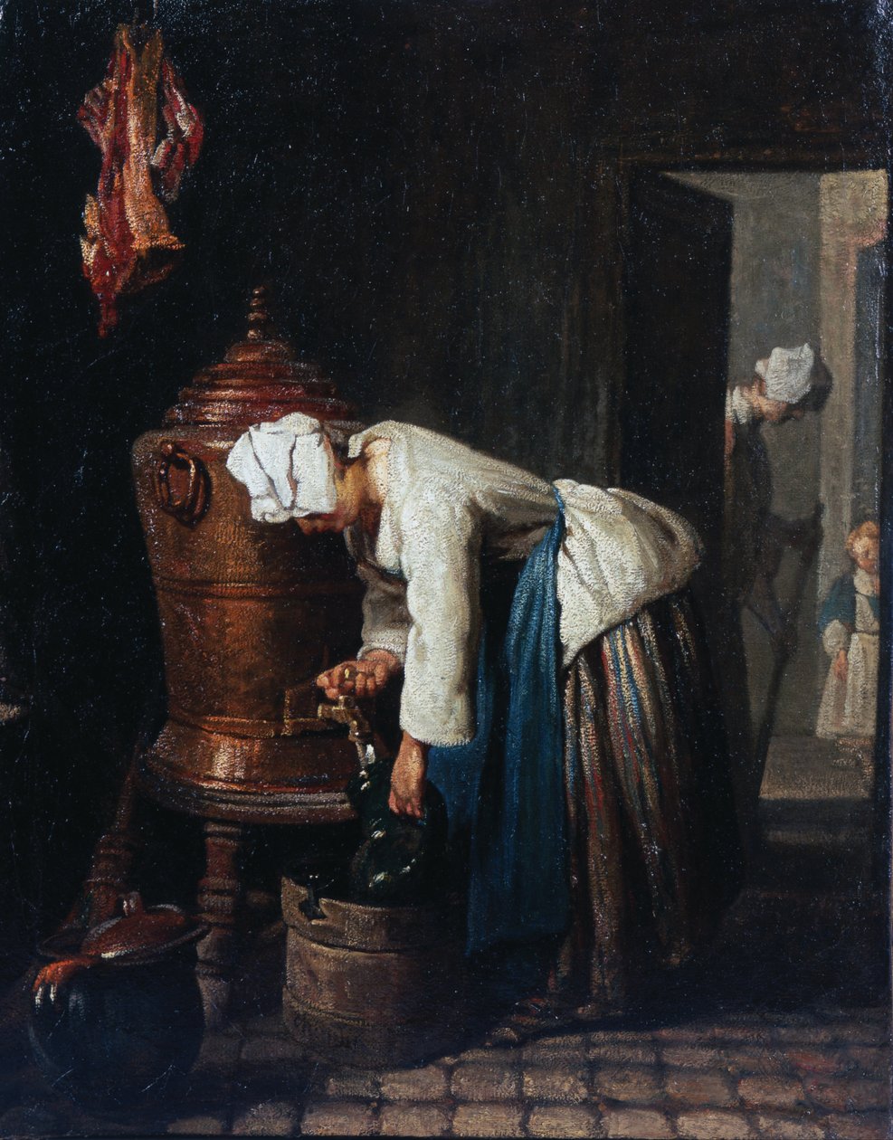 Nő vizet merít a ciszternánál alkotó: Jean Baptiste Simeon Chardin