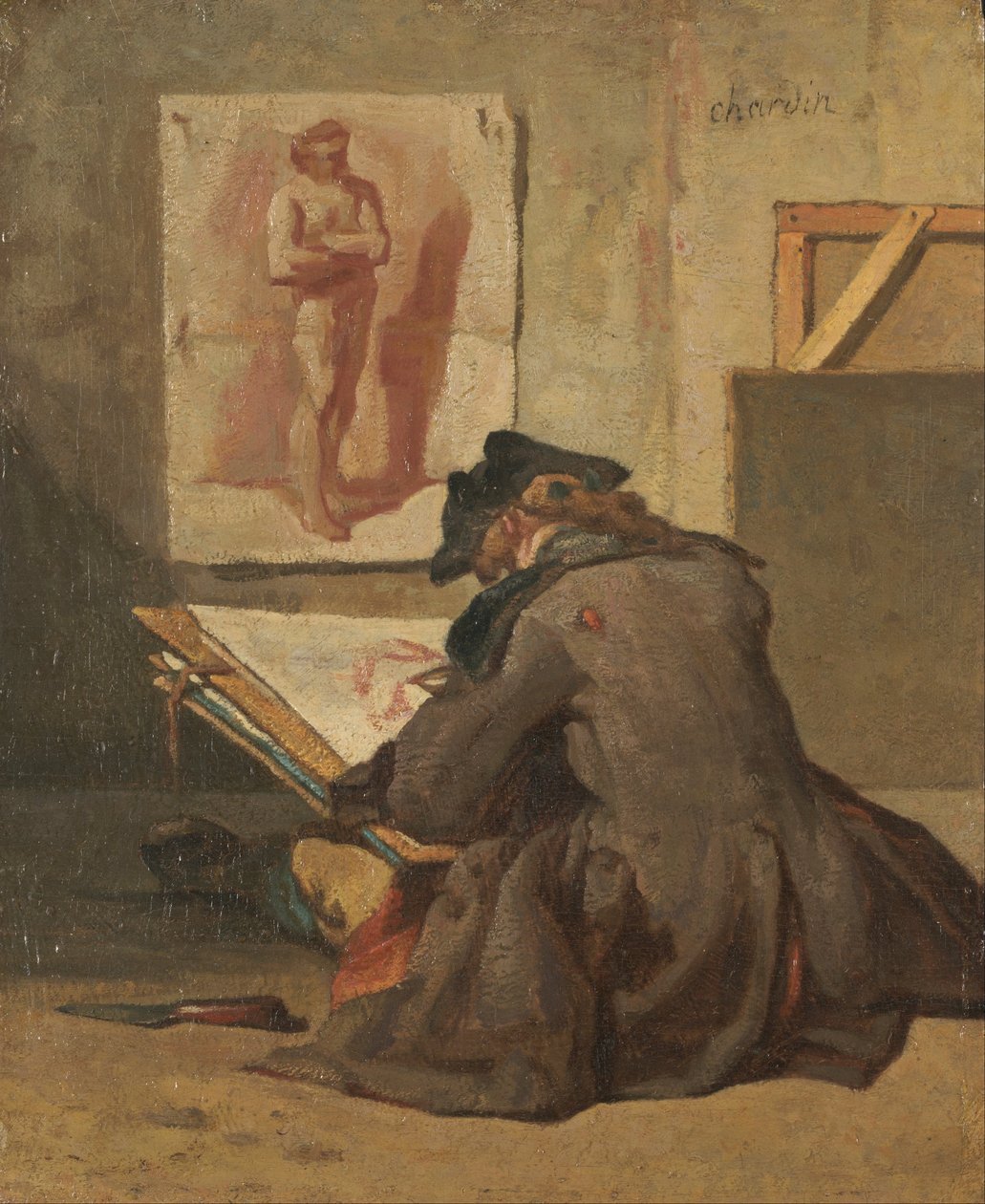 Fiatal diák rajzolása alkotó: Jean Baptiste Simeon Chardin