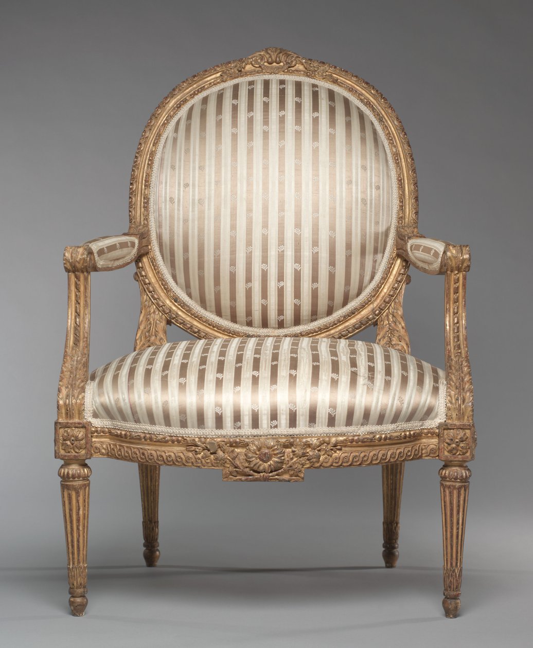 Fotel (Fauteuil), 1765 körül (faragott és aranyozott fa) alkotó: Jean Baptiste Tilliard