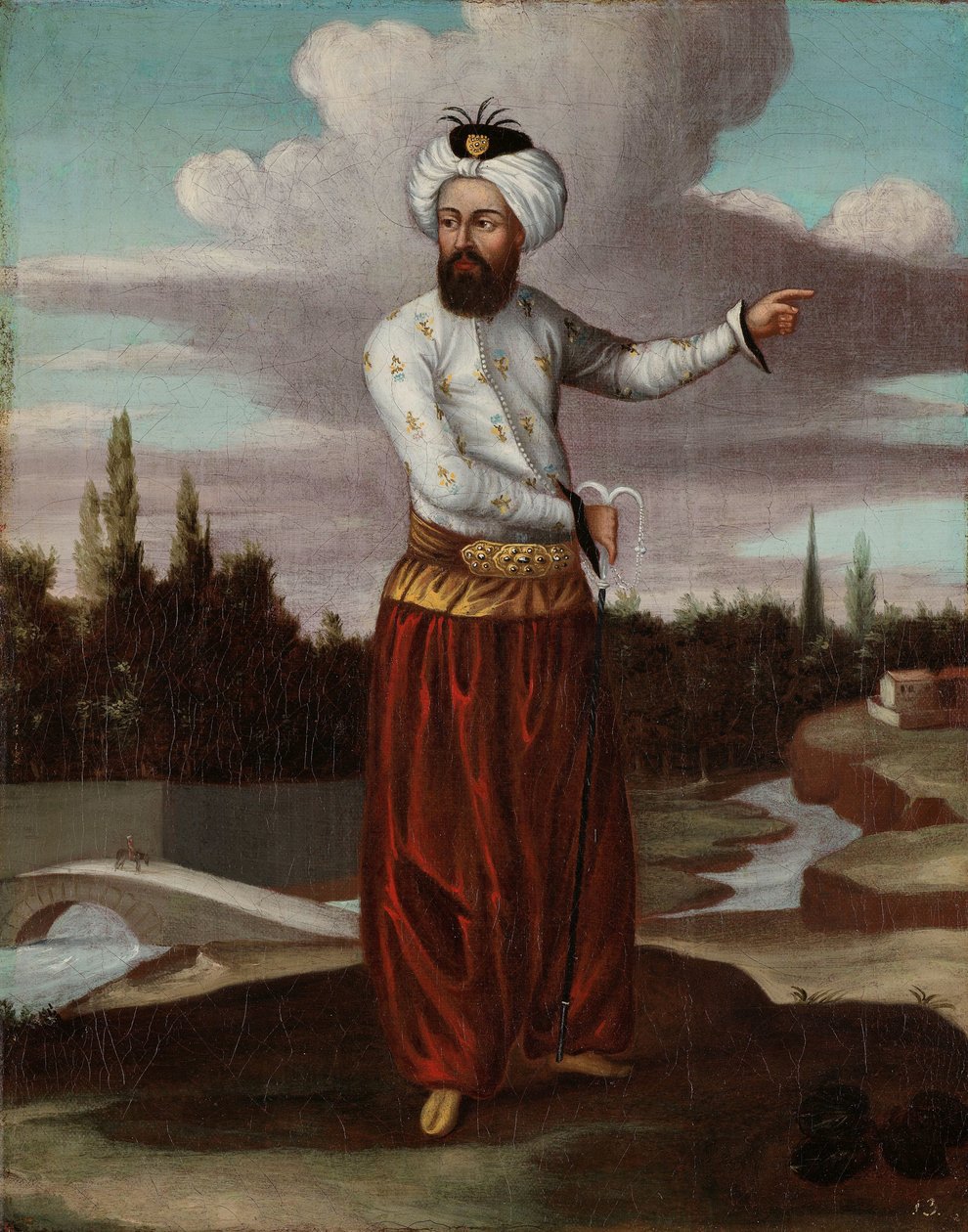 Egy káosz, egy futár a szultánhoz alkotó: Jean Baptiste Vanmour (workshop of)