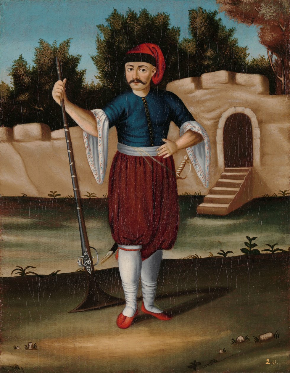 Férfi az albán tengerpartról alkotó: Jean Baptiste Vanmour (workshop of)