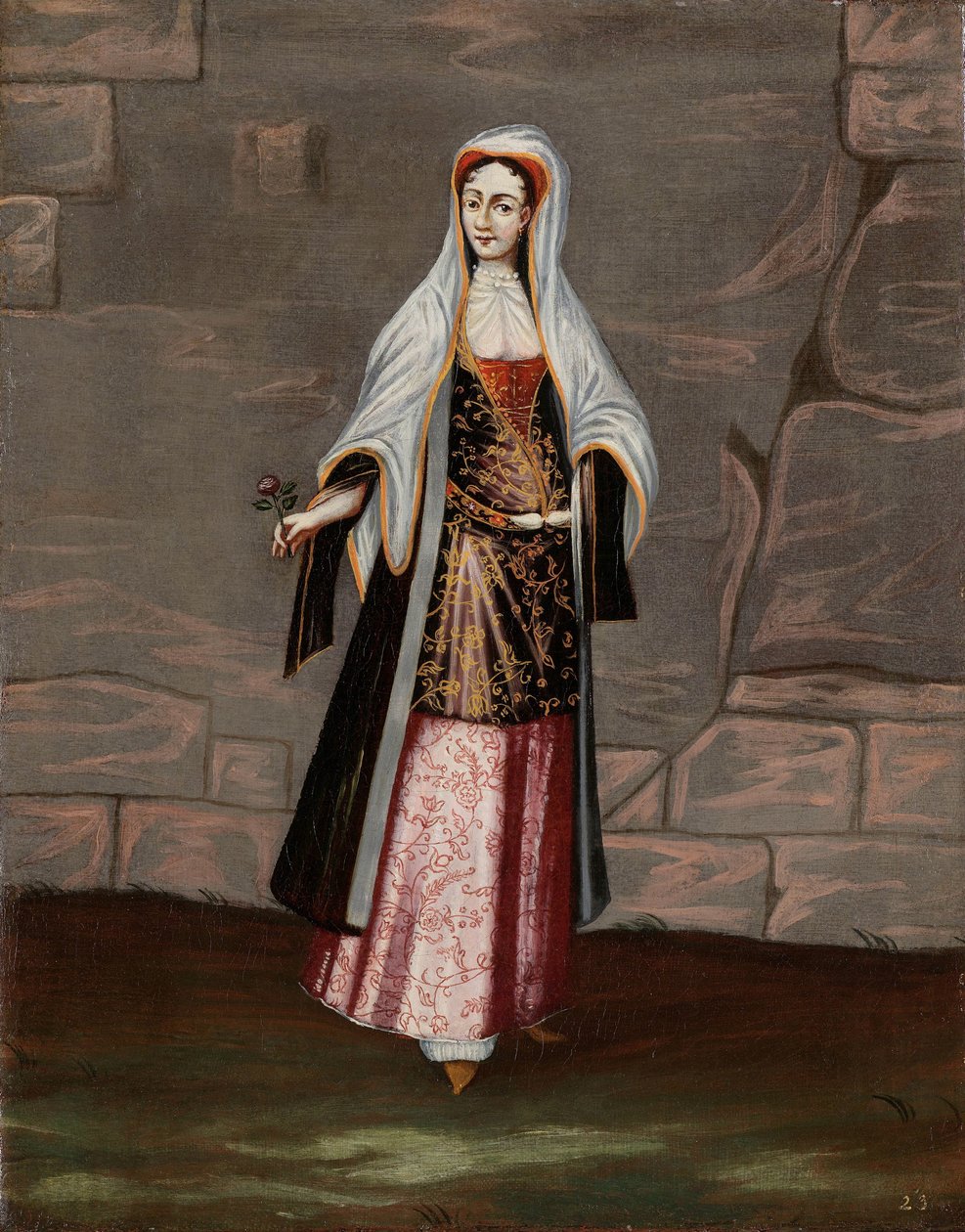 Nő Mykonos szigetéről alkotó: Jean Baptiste Vanmour (workshop of)