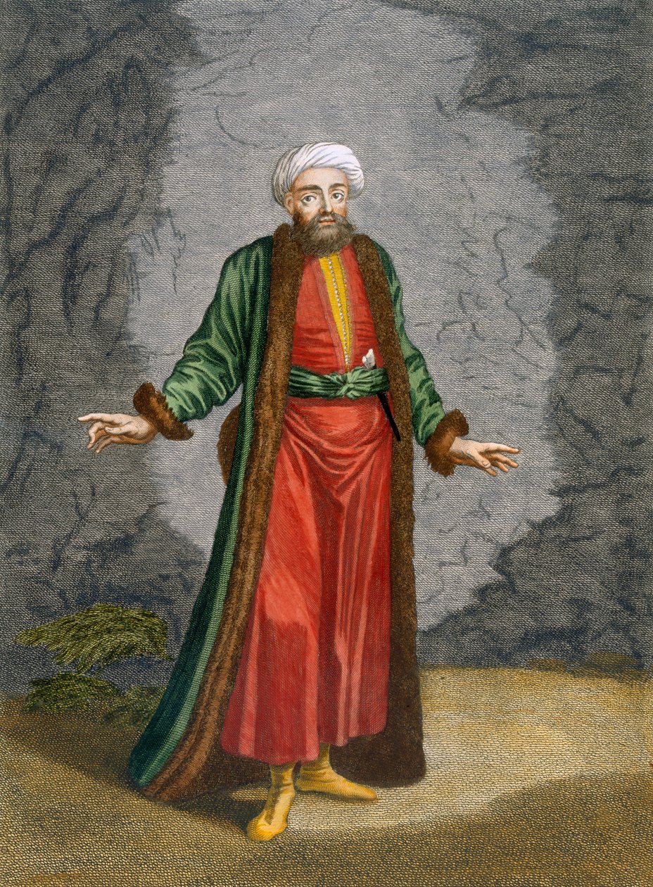 Egy bég, 37. tábla Charles de Ferriol „Levante különböző nemzeteit ábrázoló száz lenyomat gyűjteményéből”, vésette Gerard Scotin (1671-1716), 1707-08 alkotó: Jean Baptiste Vanmour