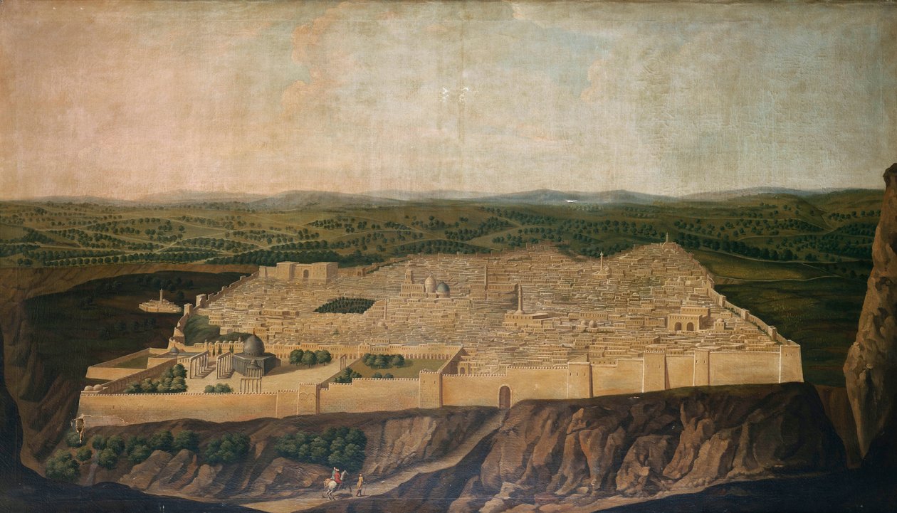 Panorámás kilátás Jeruzsálemre alkotó: Jean Baptiste Vanmour