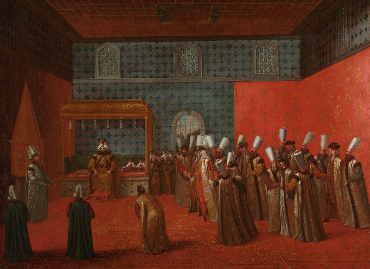Cornelis Calkoen nagykövet a III. Ahmed szultánnál tartott hallgatóságon, 1727-30 körül alkotó: Jean Baptiste Vanmour