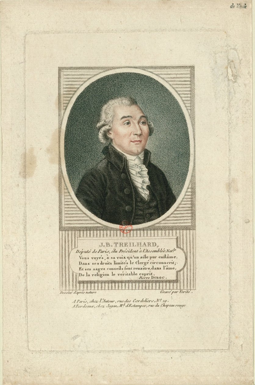 Jean-Baptiste Treilhard portréja 1742-1810, c. 1790. alkotó: Jean Baptiste Verite