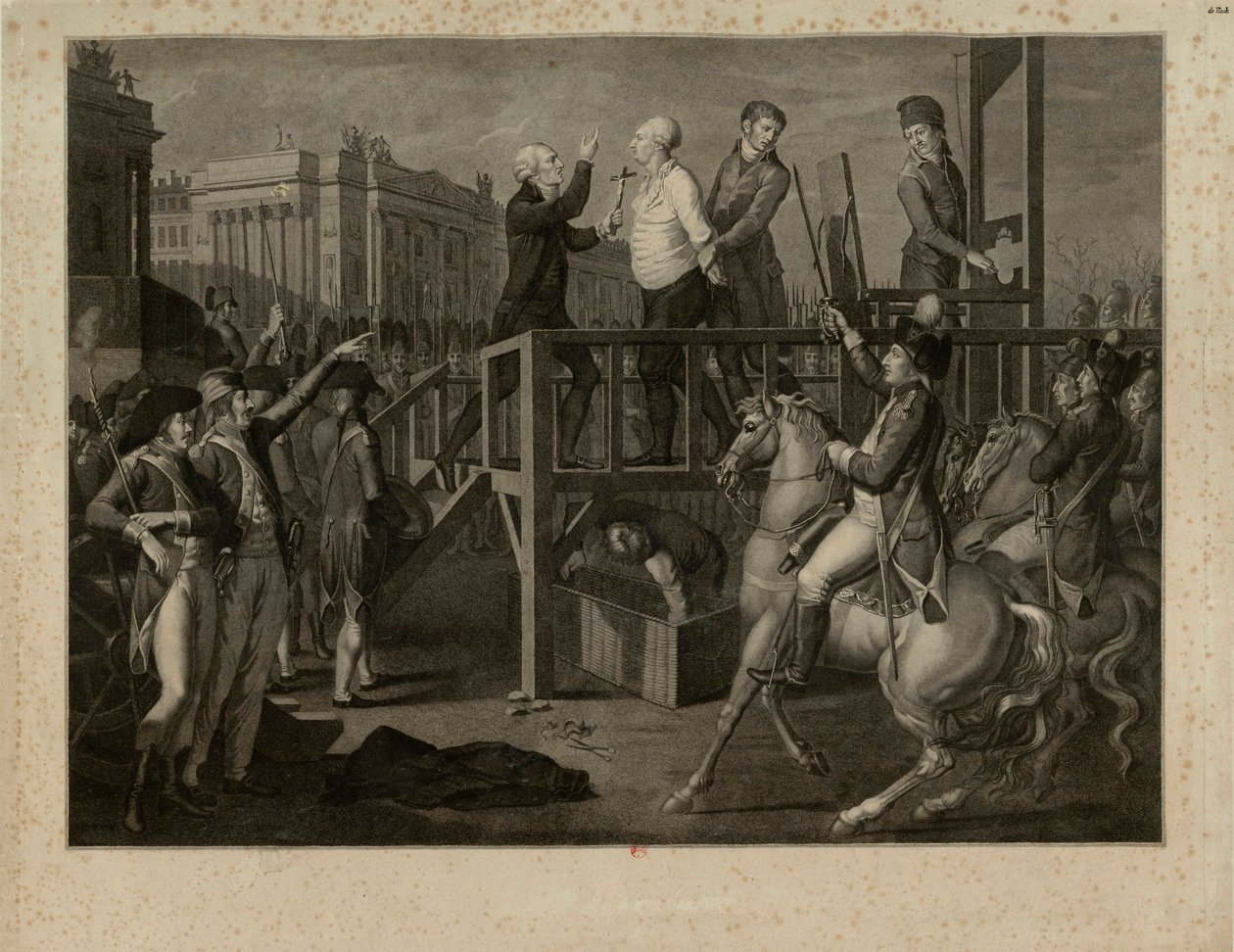 Lajos kivégzése a Place de la Revolution 1793. január 21-én, kb. 1794-ben. alkotó: Jean Baptiste Verite