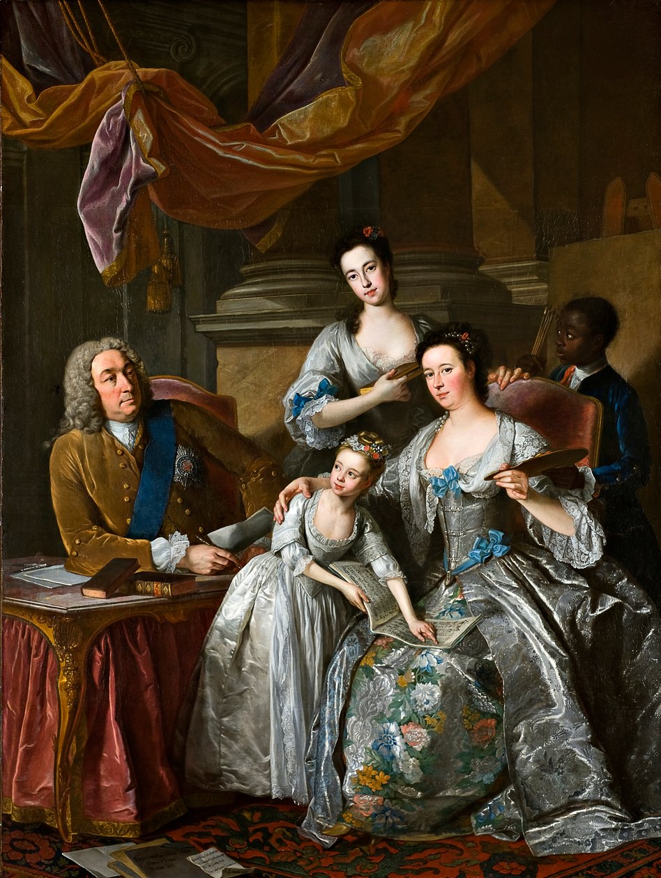 Richard Boyle, Burlington 3. grófja és Cork 4. grófja feleségével, Dorothy Savile-lel és lányaikkal (olaj, vászon) alkotó: Jean Baptiste van Loo