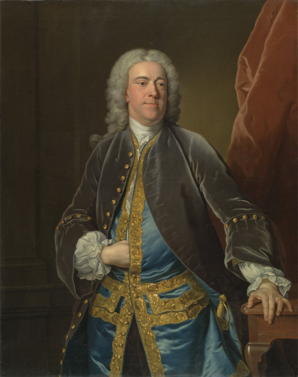 The Right Honorable Stephen Poyntz, Midgeham, Berkshire, 1740 körül (olaj, vászon) alkotó: Jean Baptiste van Loo