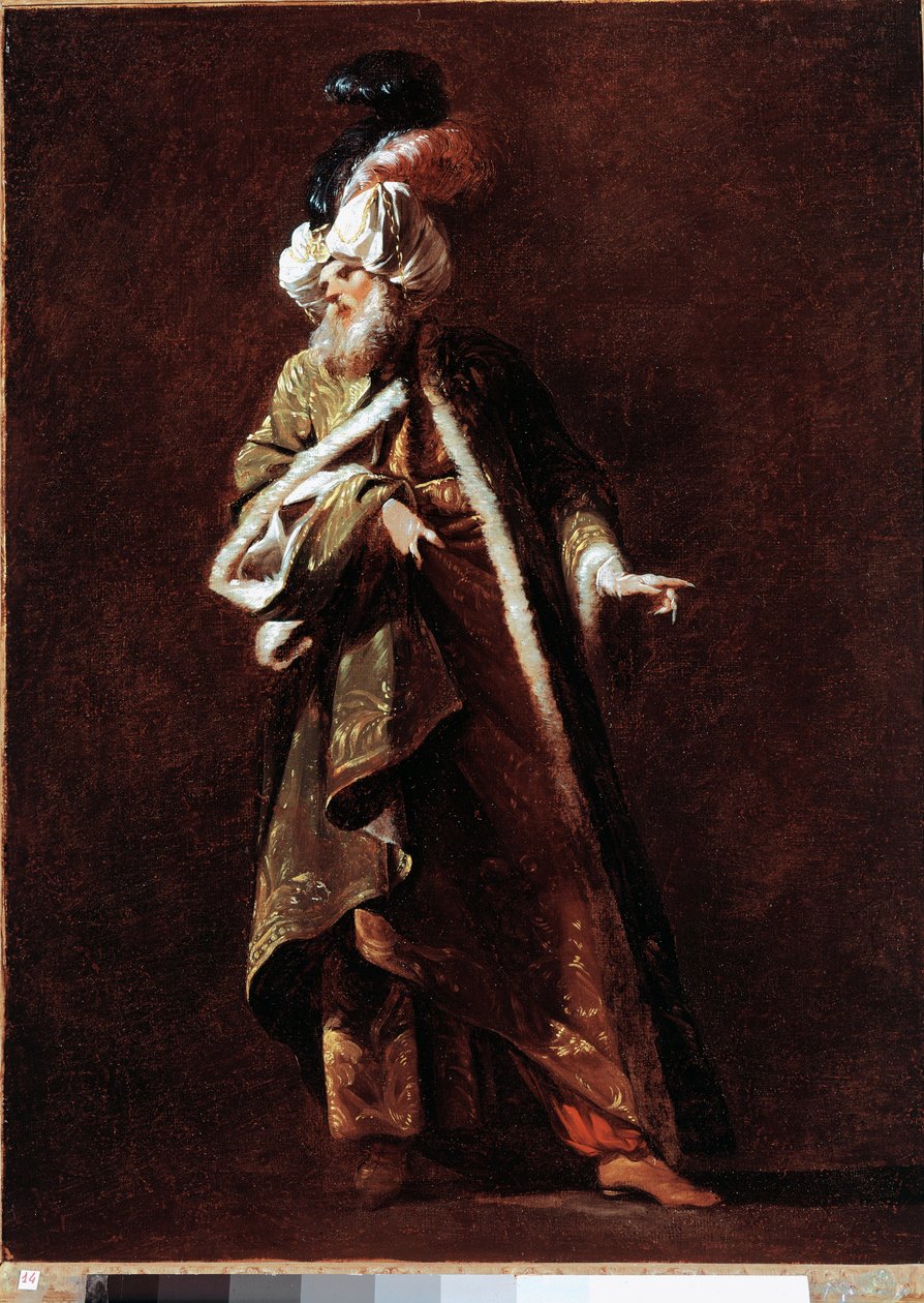 Jean Barbault (1718-1762) festménye a Nagy Mecset Immánja 1748 V. 66x49 cm Párizs, Louvre Múzeum alkotó: Jean Barbault