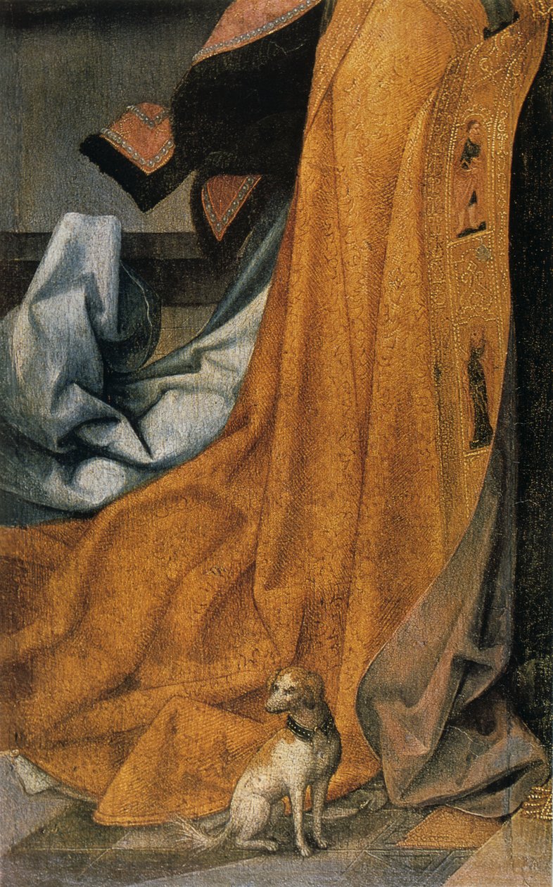 „Angyali üdvözlet” részlet, 1516-1517 alkotó: Jean Bellegambe