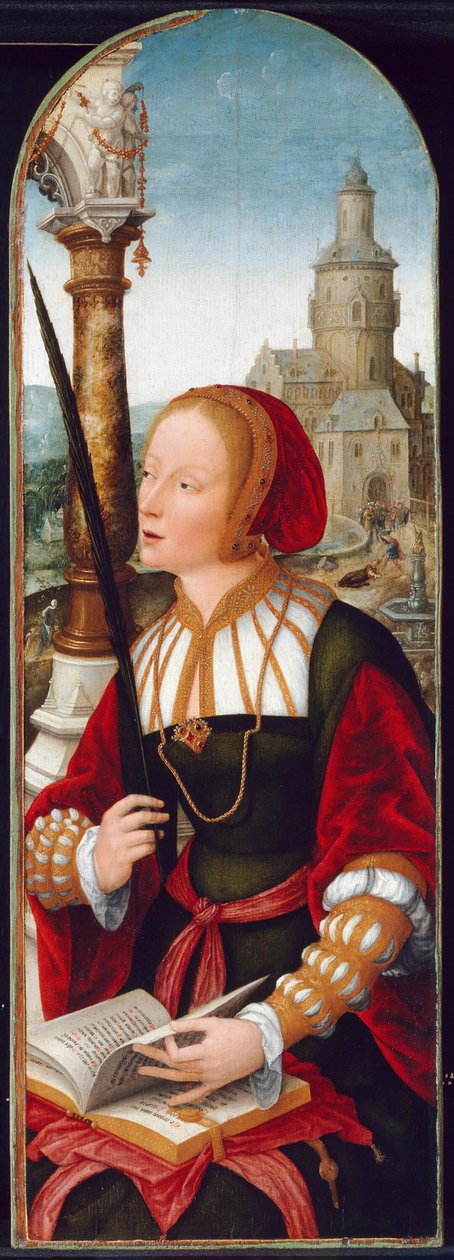 Szent Borbála, c. 1520. alkotó: Jean Bellegambe