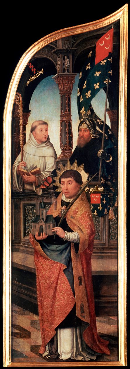 Angyali üdvözlet, Triptichon, oldaltábla, 1517. alkotó: Jean the Elder Bellegambe