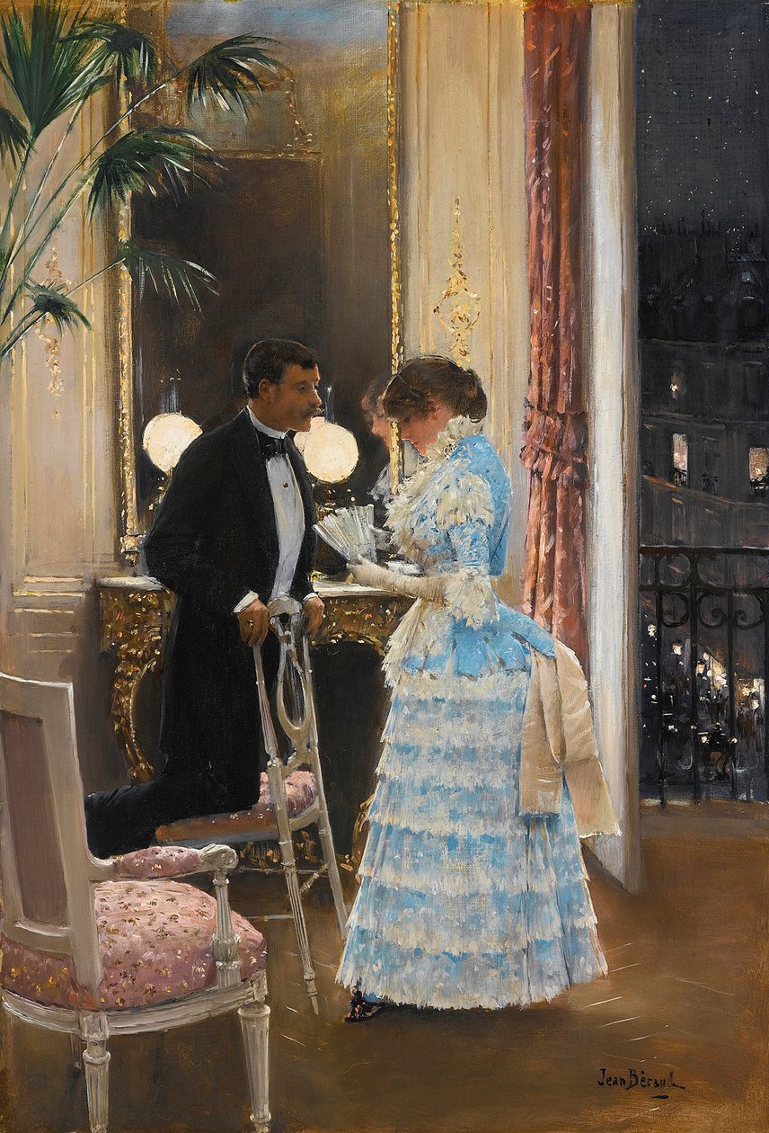 Beraud, Jean (1849-1936) beszélgetése. Olaj, vászon, méret: 55,9x39,3, , Magángyűjtemény alkotó: Jean Beraud
