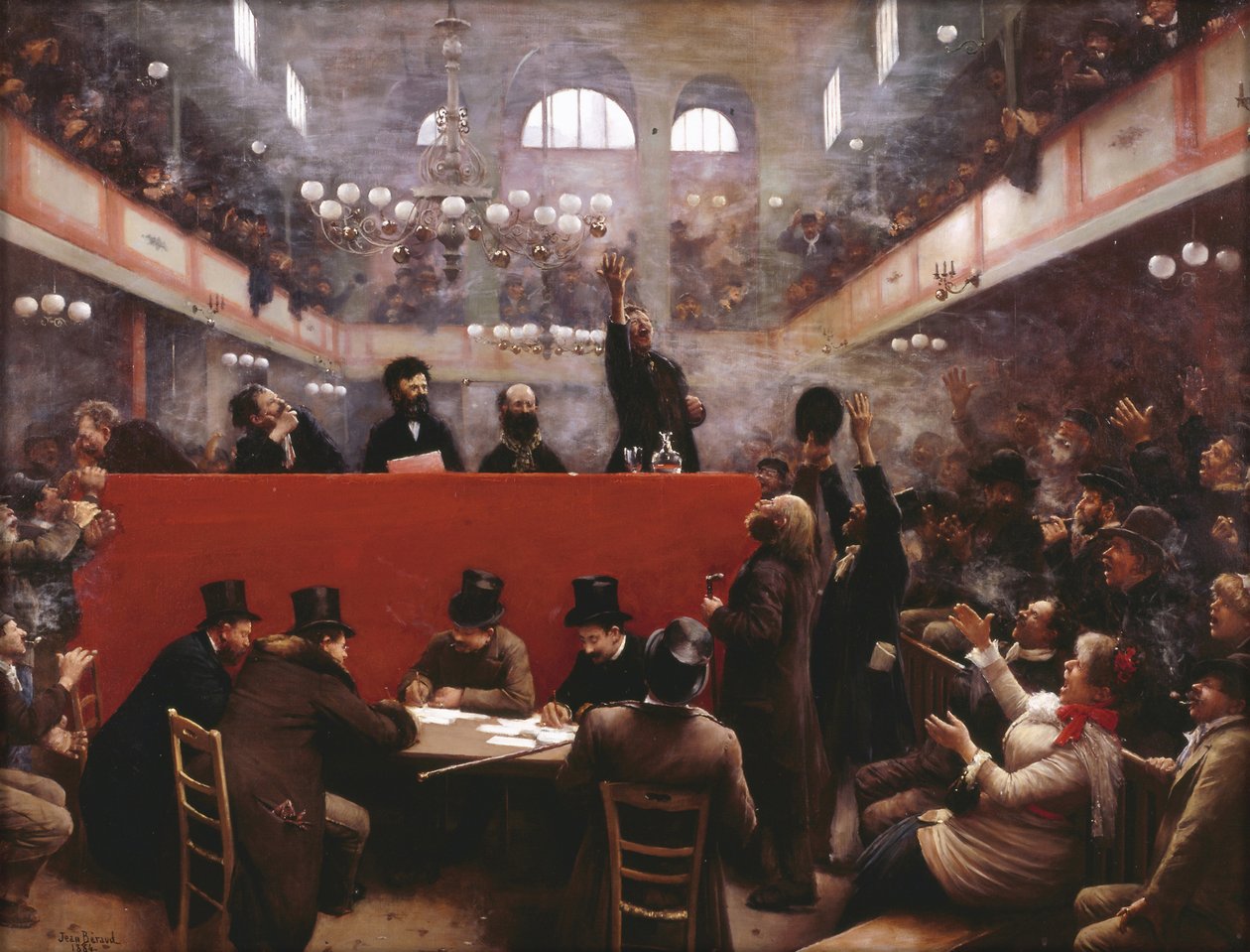 A Graffard Tárgyalóteremben Találkozó a Graffard Hallban, 1884 alkotó: Jean Beraud