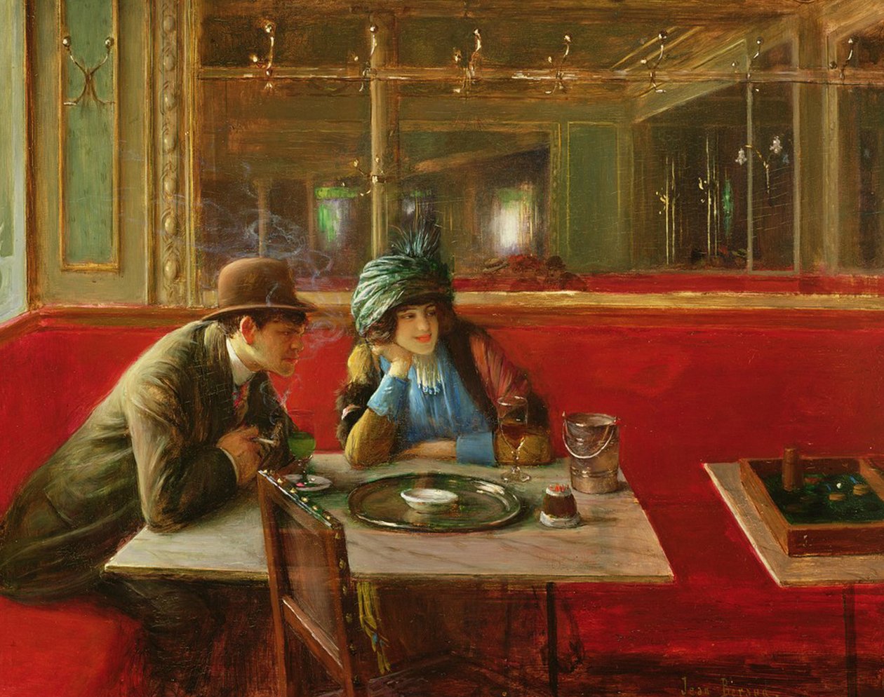 A kávézóban. alkotó: Jean Beraud