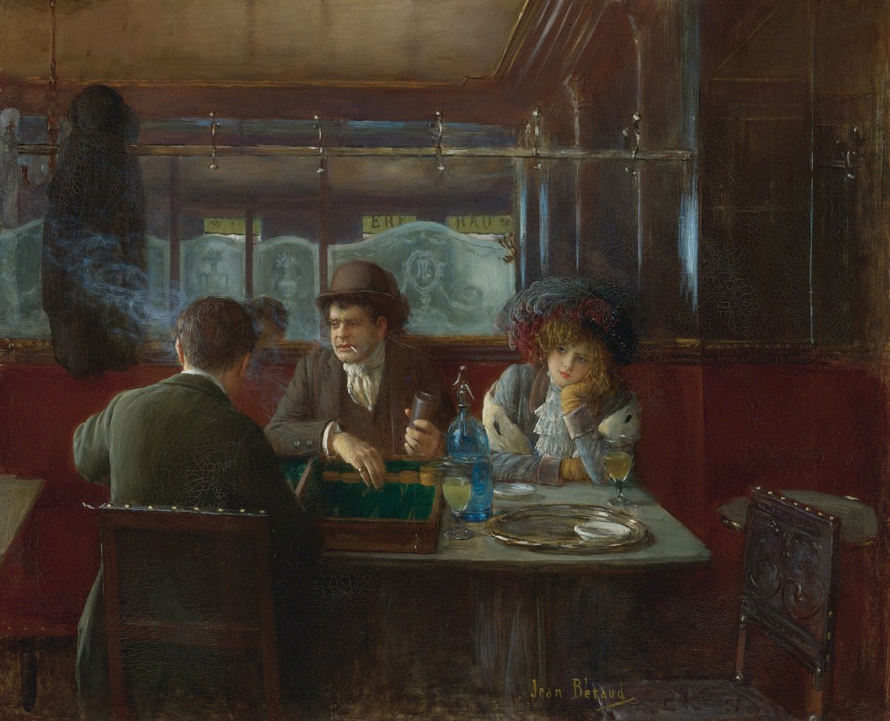 Backgammon a Cafe par Beraud-ban, Jean alkotó: Jean Beraud
